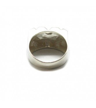 R001989 Genuine sterling silver men's ring Biker solid hallmarked 925 